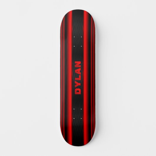 Voeg de Initialen van de Naam toe Rode Stripes Zwa Persoonlijk Skateboard (Voorkant)
