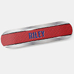 Voeg de Initialen van de Naam toe, Rood met Zilver Persoonlijk Skateboard<br><div class="desc">Voeg om het even welke naam of initialen toe u op dit geweldige ontwerp wilt - zie mijn opslag voor veel meer gepersonaliseerde skateboard design en Skateboard T-Shirts,  Hoodies,  Backpacks,  Blankets en meer.</div>