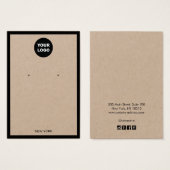 Voeg de Kaart Logo Kraft Earring Border Display to (Voorkant /achterkant)