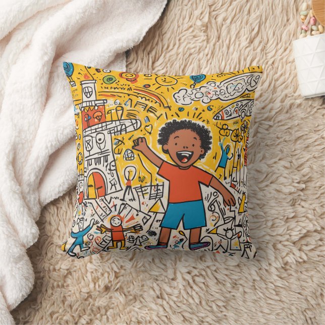 Voeg de kunstwerken van uw kind persoonlijk toe kussen (Deken)