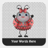 Voeg de ladybug sticker van de cartoon van Woorden (Voorkant)