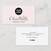 Voeg de Lichte Roze Sociale Media van het Manuscri Visitekaartje (Voorkant / Achterkant)