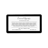 Voeg de Lijst van de Ingrediënten van het Merk en Etiket (Voorkant)