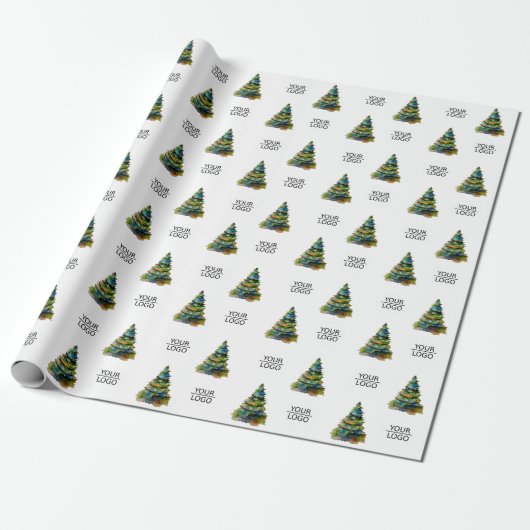 Voeg de Logo kerstboomstructuur toe Cadeaupapier (Uitgerold)