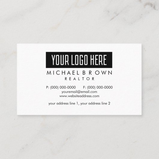 Voeg de Logo Real Estate Professional van het Tuss Visitekaartje (Achterkant)