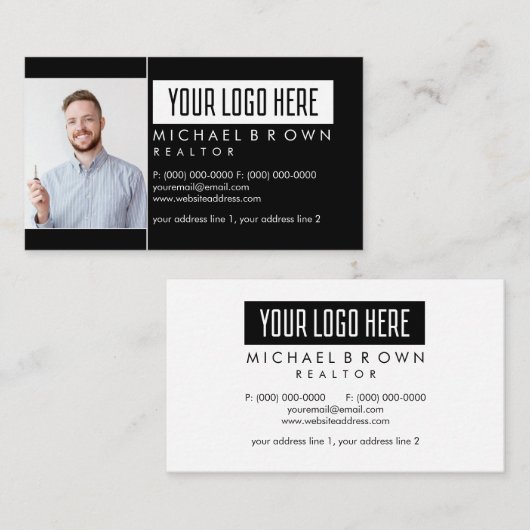 Voeg de Logo Real Estate Professional van het Tuss Visitekaartje (Voorkant / Achterkant)