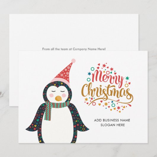 Voeg de Logo van het Bedrijf en Slogan Kerstmis to Feestdagenkaart (Voorkant / Achterkant)