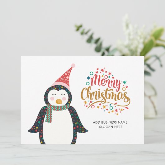 Voeg de Logo van het Bedrijf en Slogan Kerstmis to Feestdagenkaart (Staand voorkant)
