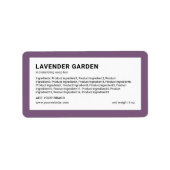 Voeg de minieme Lijst van de Ingrediënten van de K Etiket (Voorkant)