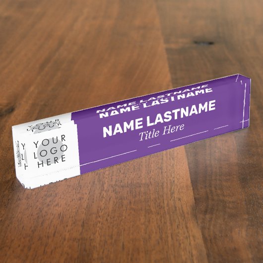 Voeg de Moderne Naam van de Logo Titel Eenvoudige  Naambordje (Zijkant)