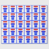 Voeg de naam 11e verjaardag t-shirt toe cadeaupapier (Vlak)