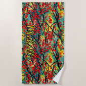 Voeg de naam Acrylgetextureerde het Florale schild Strandlaken (Voorkant)