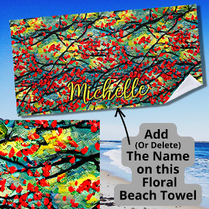 Voeg de naam Acrylgetextureerde het Florale schild Strandlaken
