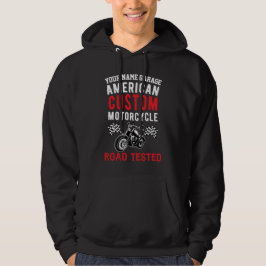 Voeg de naam American Custom Motorcycle Road Tests Hoodie