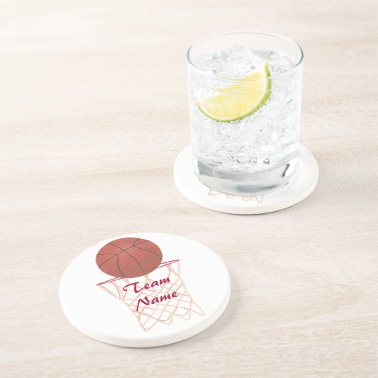 Voeg de Naam Basketball Onderzetters van het Team  (Zijkant)