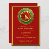 Voeg de naam Chinees Nieuwjaar 2023 Jaar Rabbit Gr Kaart (Voorkant / Achterkant)