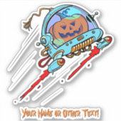 Voeg de naam Cute Astronaut Pumpkin toe in Space H Sticker (Voorkant)