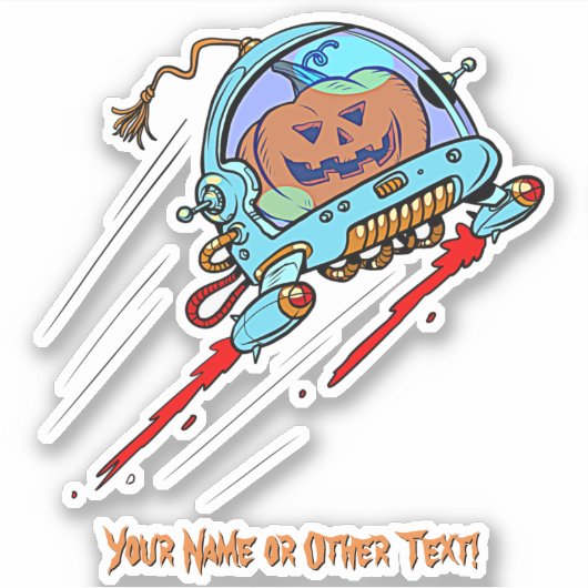 Voeg de naam Cute Astronaut Pumpkin toe in Space H Sticker (Voorkant)
