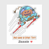 Voeg de naam Cute Astronaut Pumpkin toe in Space H Sticker (Vel)