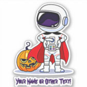 Voeg de naam Cute Astronaut toe die bij Pumpkin st Sticker (Voorkant)