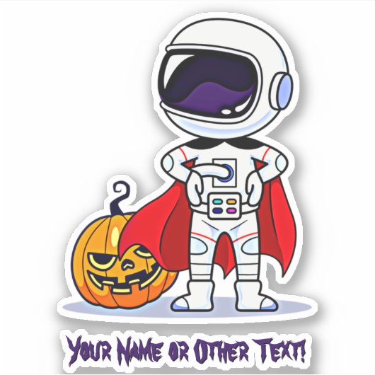 Voeg de naam Cute Astronaut toe die bij Pumpkin st Sticker (Voorkant)
