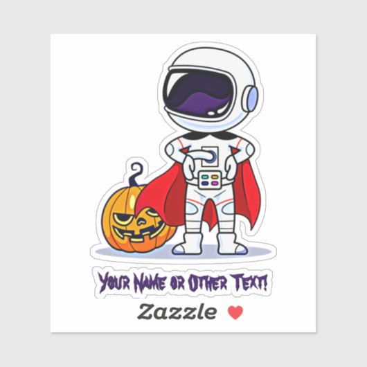 Voeg de naam Cute Astronaut toe die bij Pumpkin st Sticker (Vel)
