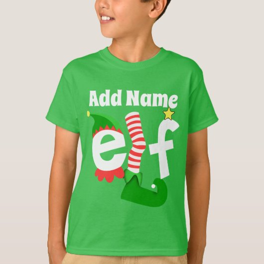 Voeg de naam Elf Kerstmis toe - Gepersonaliseerd T-shirt (Voorkant)