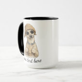 Voeg de naam en foto van je hond toe mok (Voorkant links)