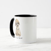 Voeg de naam en foto van je hond toe mok (Voorkant links)