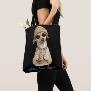 Voeg de naam en foto van je hond toe tote bag
