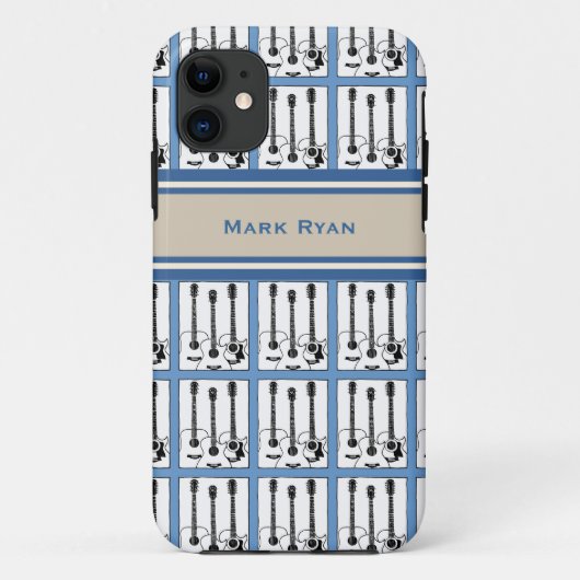 voeg de naam gitarmuziek toe Case-Mate iPhone case (Achterkant)