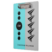 Voeg de naam grijs en turquoise van initialen toe klembord (Links)