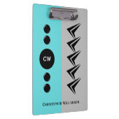 Voeg de naam grijs en turquoise van initialen toe klembord (Rechts)