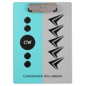 Voeg de naam grijs en turquoise van initialen toe klembord (Voorkant)