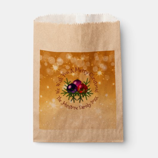 Voeg de naam Matching Kerstmis op de Gold Favor Ba Bedankzakje (Voorkant)