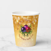 Voeg de naam Matching Kerstmis op Gold toe Papieren Bekers (Achterkant)