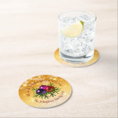 Voeg de naam Matching Kerstmis op Gold toe Ronde Kartonnen Onderzetter (Insitu)