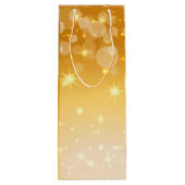 Voeg de naam Matching Kerstmis op Gold toe Wijn Cadeautas (Achterkant)