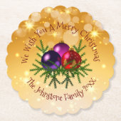 Voeg de naam Matching Kerstmis op het Onderzetter  (Voorkant)