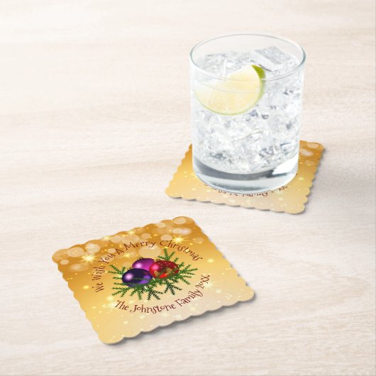 Voeg de naam Matching Kerstmis op het Onderzetter (Insitu)