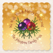 Voeg de naam Matching Kerstmis op het Onderzetter  (Voorkant)