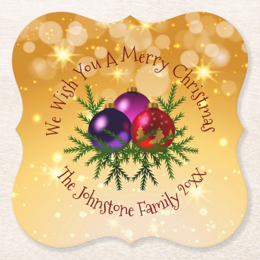 Voeg de naam Matching Kerstmis op het Onderzetter  (Voorkant)