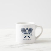 Voeg de naam Navy Blue Logo Tennis Team aan Espresso Kop (Rechts)