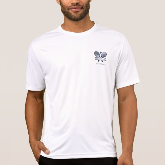 Voeg de naam Navy Blue Logo Tennis Team aan T-shirt (Voorkant)