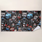 Voeg de naam Oude Robot Junkyard Rusty Grunge toe Strandlaken (Voorkant)