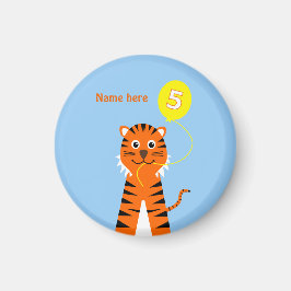 Voeg de naam schattige tijger van de vijfde verjaa magneet