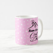 Voeg de naam Shed Sweet Shed Pink White Floral toe Koffiemok (Voorkant rechts)