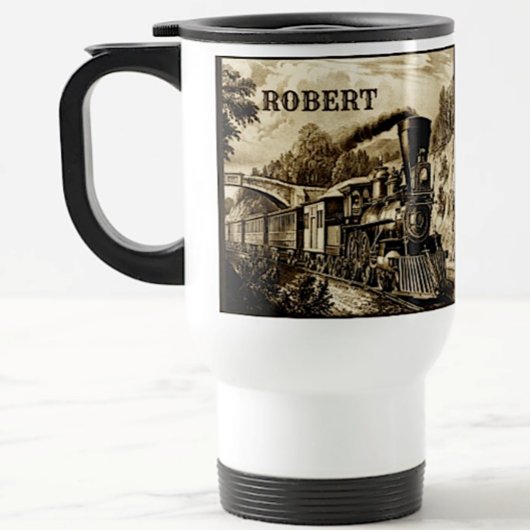 Voeg de naam stookolie-motorlocomotief toe reisbeker