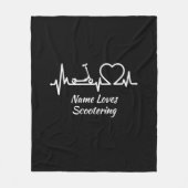 Voeg de Naam toe die Scootering Scooter hartslagli Fleece Deken (Voorkant)