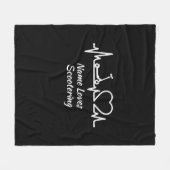 Voeg de Naam toe die Scootering Scooter hartslagli Fleece Deken (Voorkant (Horizontaal))